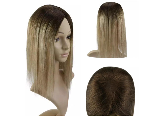Peruca partiala Castaniu/ Blond Nisipiu